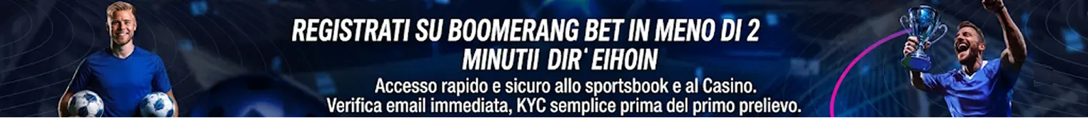 Schermata di accesso Boomerang Bet login per utenti italiani, pagina di registrazione 2026